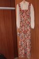 Vintage 70’s rust / cream print maxi dress long sleeves