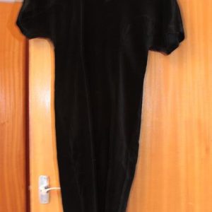 Black velvet short dress, short sleeves