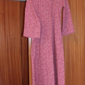 Vintage pink maxi dress long sleeves