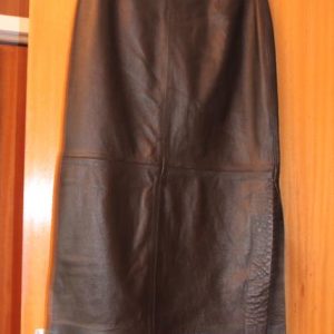 Black leather skirt, quite long