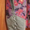 Long sleeved jacket green / mauve print