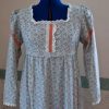 Blue floral peach edging Regency dress