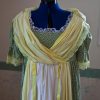 Green floral shawl collar Regency dress (yellow trimmings)