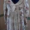Pink white floral regency dress