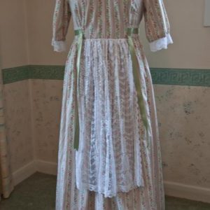 Peach floral regency dress