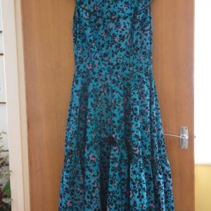 Blue floral sleeveless dress