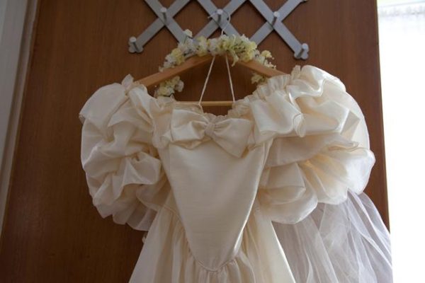 Cream  80's style wedding dress