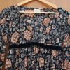 Black peach regency dress long sleeved
