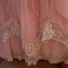 Peach ball  gown with white lace