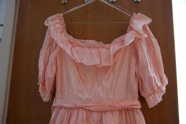 Peach ball gown