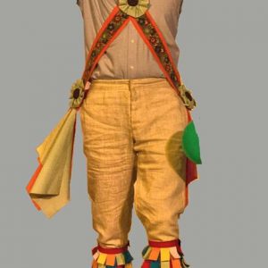 Morris dancers cross braces & calf garlands