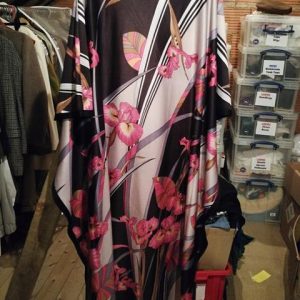 Black and floral kaftan type dress