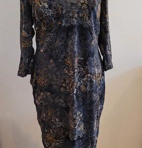 Dark Blue floral long sleeved dress