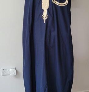 Long robe (Blue with gold trim) short sleeves