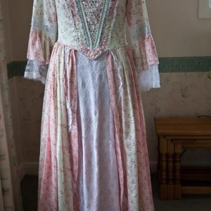Pink and white Georgian dress