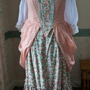 8374-5.jpg Two piece shepherdess dress pink floral