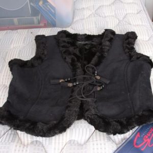 Black fur lined waistcoat