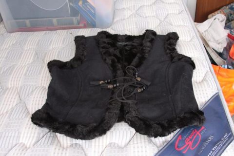 Black fur lined waistcoat