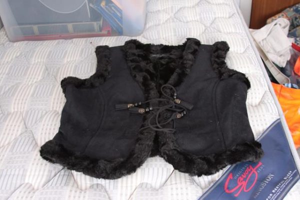 Black fur lined waistcoat