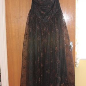 Black /brown mid length evening dress