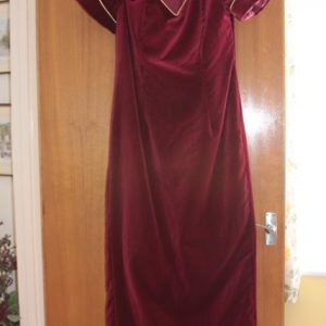 Long red velvet off the shoulder dress (Debut from Debenhams)