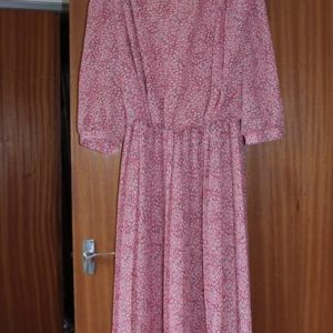 Pink print Bertex dress 3/4 sleeves, elasticated waist