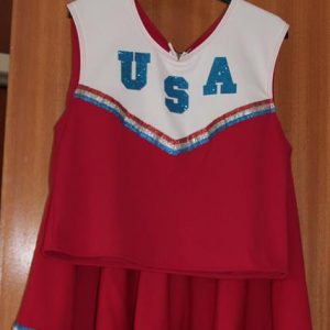 USA Cheer leader outfit, red & white