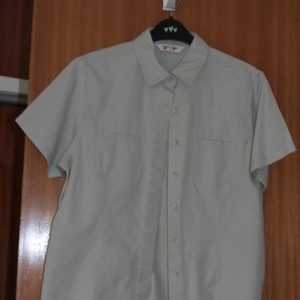 Kaki blouse, short sleeves