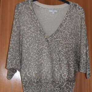 Animal print batwing thin jumper (glittery)