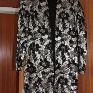 Black / silver evening jacket, long sleeves