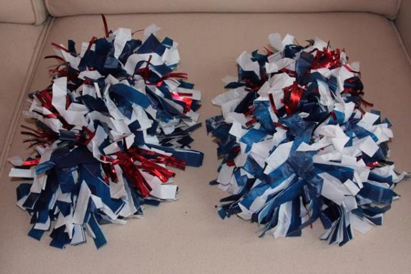 Pom Poms (sparkly red,white,blue)