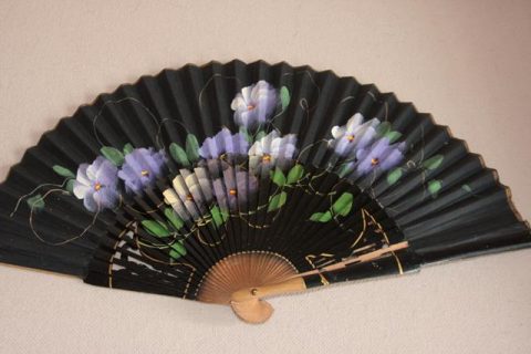 Black paper fan