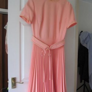 Peach short sleeve dress with belt