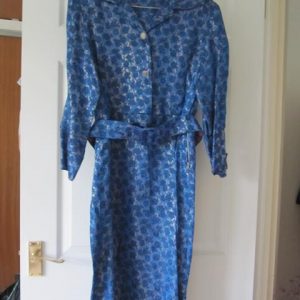 Blue silver dress, long sleeves
