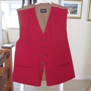 Red wool waistcoat