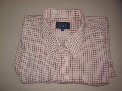 Red beige check shirt