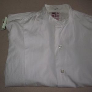 White collarless shirt
