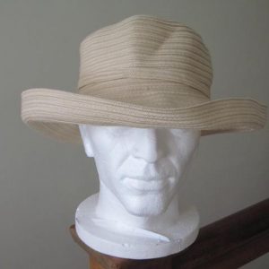 Beige wide brimmed hat