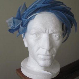 Mauve / blue fascinator type hat