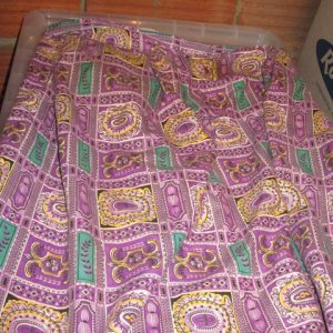 Purple/green waist apron