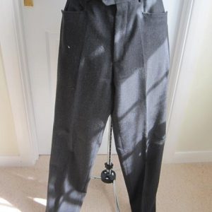 Dark grey trousers with turn-ups