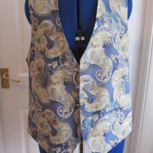 Blue patterned waistcoat