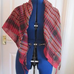 Red multi shawl