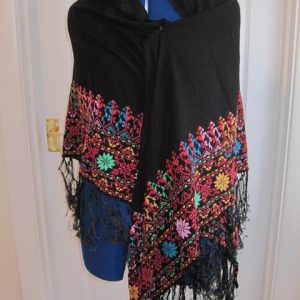 Red multi Gypsy shawl with fringe