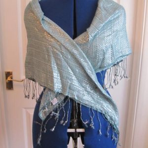 Pale green glittery shawl