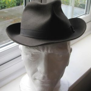 Brown trilby hat