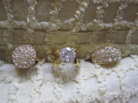Sparkly earrings & ring