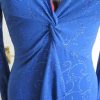 Blue cocktail dress long sleeved.