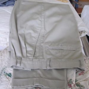 Beige trousers with turnups