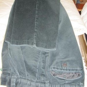 Green corduroy trousers